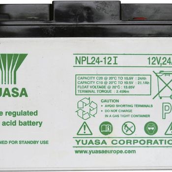 Artikelbild des Artikels “Yuasa NPL24-12 YUANPL24/12 Bleiakku 12V 24Ah Blei-Vlies (AGM) (B x H x T) 166 x 125 x 175mm M5-Schraubanschluss Wartungsfrei “