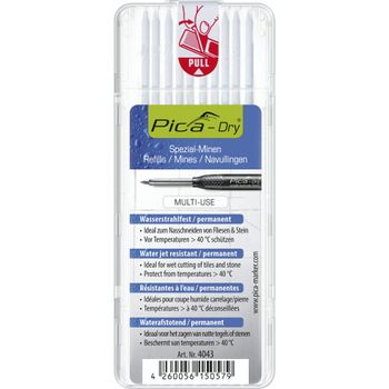 Product image of the product “Pica Dry Wasserstrahl spare minen for Tieflochmarker-Bleistift 2.8 mm white ”
