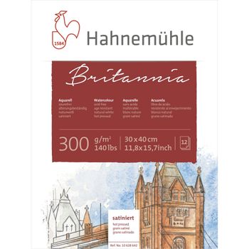 Product image of the product “Hahnemühle Aquarellblock 12 Bl. Britannia satiniert 30x40cm 300g ”