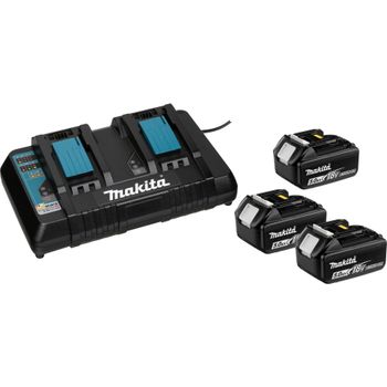 Artikelbild des Artikels “makita Power Source Kit 3x Akku BL1850B 18V 5,0 Ah, Doppel-Schnellladegerät DC18RD “