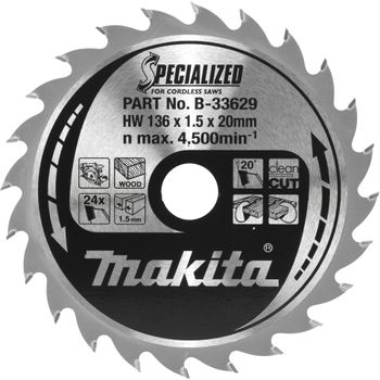 Product image of the product “makita saw blade B-33629 SPECIALIZED 136x20x24Z ”