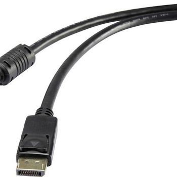 Product image of the product “Renkforce DisplayPort connection cable DisplayPort Stecker, DisplayPort jack 5.00m black RF-5234036 gildede Steckkontakte ”