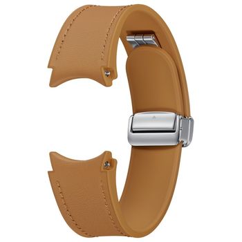 Artikelbild des Artikels “Samsung ET-SHR94 D-Buckle Hybrid Eco-Leather Band (Normal, S/M) für die Galaxy Watch6, Uhrenarmband, Original Armband, D-Buckle, Lederimitat, Fluorkautschuk, anpassbare Faltschließe, elegant, Camel “