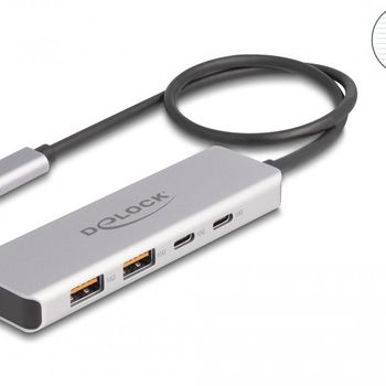 Product image of the product “DeLOCK USB 10 Gbps USB Type-C Hub with 2 x USB Type-A and 2 x USB Type-C with 35 cm connection cable ”