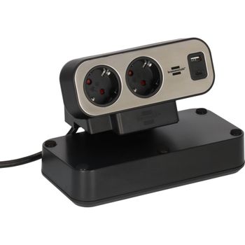 Product image of the product “Brennenstuhl 1153580200 Tischsteckdose 10fach black, silver Schutzkontakt ”