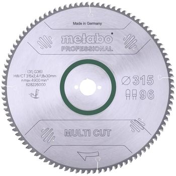 Product image of the product “Metabo HW/CT 315X30 96 FZ/T 628226000 Hartmetall saw blade 315 x 30 x 1.8 mm Zähneanzahl: 96 1 St. ”