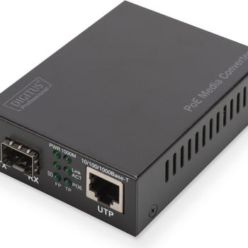 Product image of the product “Digitus Gigabit PoE media converter, RJ45 / SFP, PSE ”