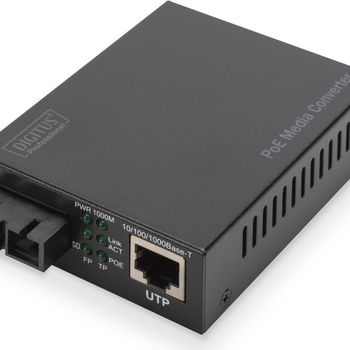 Product image of the product “Digitus Gigabit PoE media converter, RJ45 / SC, SM, PSE ”