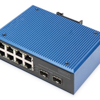Immagine del prodotto “Digitus Switch industriale 8+2 porte Fast Ethernet PoE ”