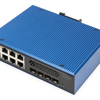 Immagine del prodotto “Digitus Switch industriale Gigabit Ethernet gestito con 8 + 4 porte di uplink 10G L3 ”