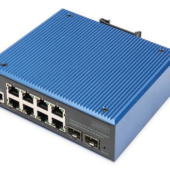 Immagine del prodotto “Digitus Switch industriale 8+2 porte L2 gestite Gigabit Ethernet PoE ”