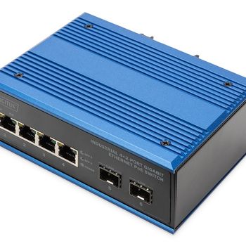 Immagine del prodotto “Digitus Switch industriale 4+2 porte Gigabit Ethernet PoE ”