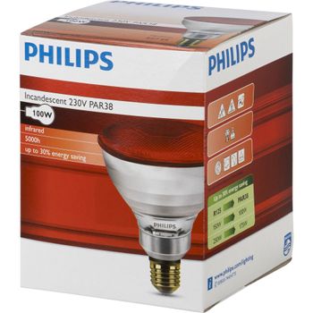 Product image of the product “Philips Infrarotlampe PAR38 IR 100W E27 230V Red ”