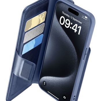 Immagine del prodotto “Cellularline Book Agenda - iPhone 15 Pro Max Eleganza e funzionalità in un’unica soluzione - con tecnologia antibatterica Microban® integrata ”