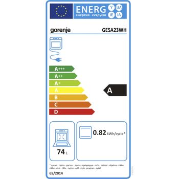 Gorenje GE5A23WH Freestanding cooker Electric Sealed plate White 