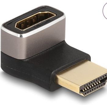 Artikelbild des Artikels “DELOCK HDMI Adapter St zu Bu 90°unten gewinkelt grau Metall “