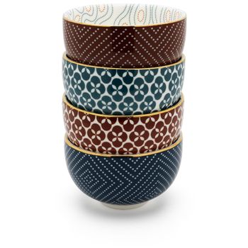 Artikelbild des Artikels “Bredemeijer Teebecher Pucheng 4- Set Porzellan petrol/rot  153021 “