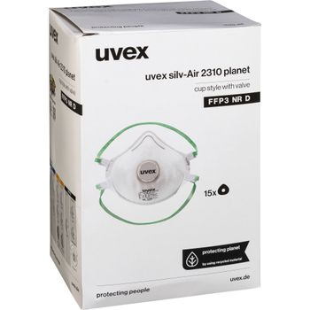 Uvex silv-Air classic 2310 8762313 Feinstaubmaske with Ventil FFP3 15 St. EN 149:2001 + A1:2009 DIN 1 