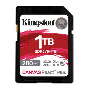 Image du produit “Kingston Technology 1TB Canvas React Plus SDXC UHS-II 280R/150W U3 V60 for Full HD/4K ”