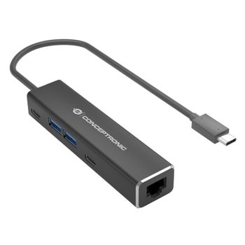 Immagine del prodotto “Conceptronic ABBY14B replicatore di porte e docking station per laptop Cablato USB 3.2 Gen 1 (3.1 Gen 1) Type-C Grigio ”