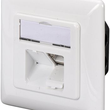 Product image of the product “Digitus CAT 6 Anschlussdose, geschirmt 2x RJ45, 8P8C, LSA, Rein white, concealed installation ”