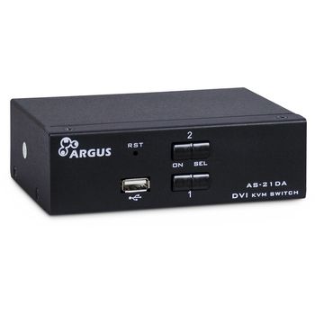 Artikelbild des Artikels “Inter-Tech KVM Switch AS-21DA DVI, 2 Port, Metall, Front US “