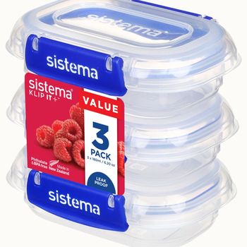sistema Frischhaltedosen Set KLIP IT PLUS 3 x 180 ml blau 