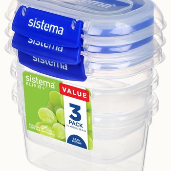 Artikelbild des Artikels “sistema Frischhaltedosen Set KLIP IT PLUS 3 x 400 ml blau “