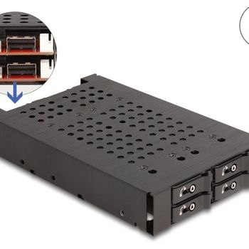Product image of the product “DeLOCK 3.5″ Mobile Rack for 4 x M.2 NVMe SSD with Slim SAS SFF-8654 connector ”
