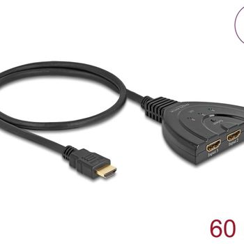 Product image of the product “DeLOCK HDMI Switch 3 x HDMI in to 1 x HDMI out 8K 60 Hz with integrated cable 60 cm ”