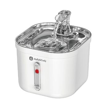Product image of the product “Molly & Cody Trinkbrunnen SPRING 2l Katze, Hund white Wasserstandsanzeige, 3fach-Filtersystem, Geräuscharme Wasserpumpe 1 St ”