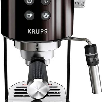 Artikelbild des Artikels “Krups EspressoVirtuoso+ XP444G Espressomaschine mit Siebträger Schwarz mit Milchaufschäumdüse “