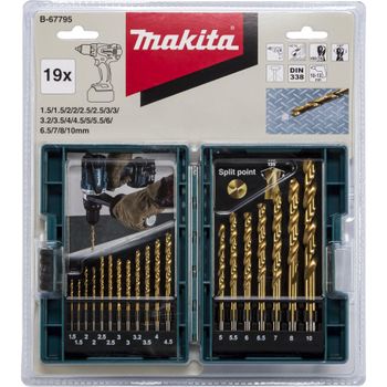 Product image of the product “Makita B-67795 Metall-Spiralbohrer-Set 1.5 mm, 2.0 mm, 2.5 mm, 3.0 mm, 3.2 mm, 3.5 mm, 4.0 mm, 4.5 mm, 5.0 mm, 5.5 mm, 6.0 mm ”
