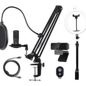 Artikelbild des Artikels “DELTACO Streaming-Kit, Mikrofon, Webcam, Ringlicht mit Tischhalterung “