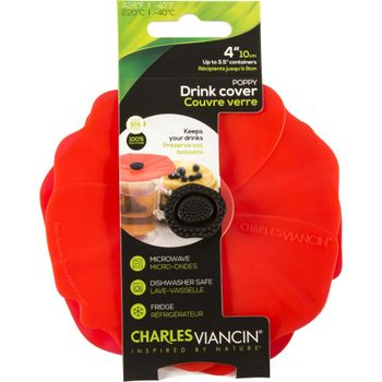 Artikelbild des Artikels “Charles Viancin Poppy 11,5 cm 2 Silikon-Getränkedeckel Rot “