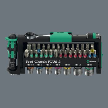 Artikelbild des Artikels “Wera Tool-Check PLUS 2 05049056001 Bit-Set 39teilig Kreuzschlitz Phillips, TORX, TORX BO, Schlitz, Innen-Sechskant “