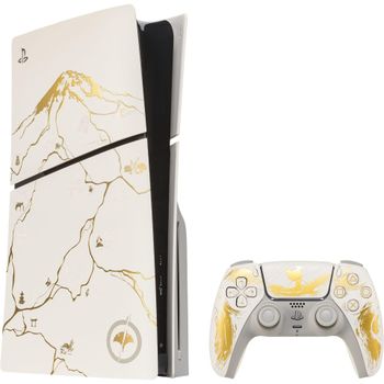 Artikelbild des Artikels “Sony PlayStation 5 Slim Disc Ghost of Yotei Gold Limited Edition Bundle, gold / weiß “