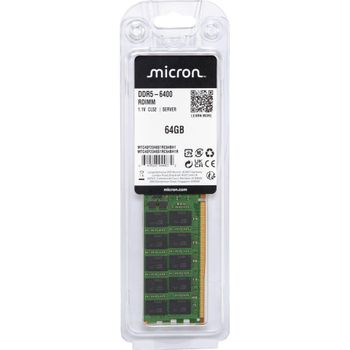 Immagine del prodotto “Micron MTC40F2046S1RC64BH1R memoria 64 GB 1 x 64 GB DDR5 288-pin DIMM Data Integrity Check (verifica integrità dati) ”