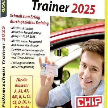 Product image of the product “Markt & Technik Führerschein Trainer 2025 gold Edition full version, 1 license Windows, Mac Führerschein ”
